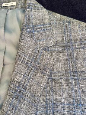 Joseph Abboud Grey Blazer with Blue Windowpane
